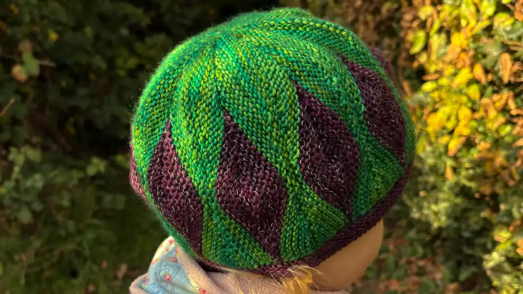 Strickmütze in short-row-colorwork Technik